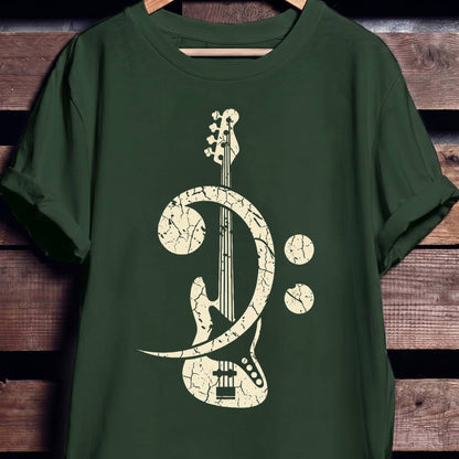 Vintage Bass Clef Guitar Tee - The Music Frontiers