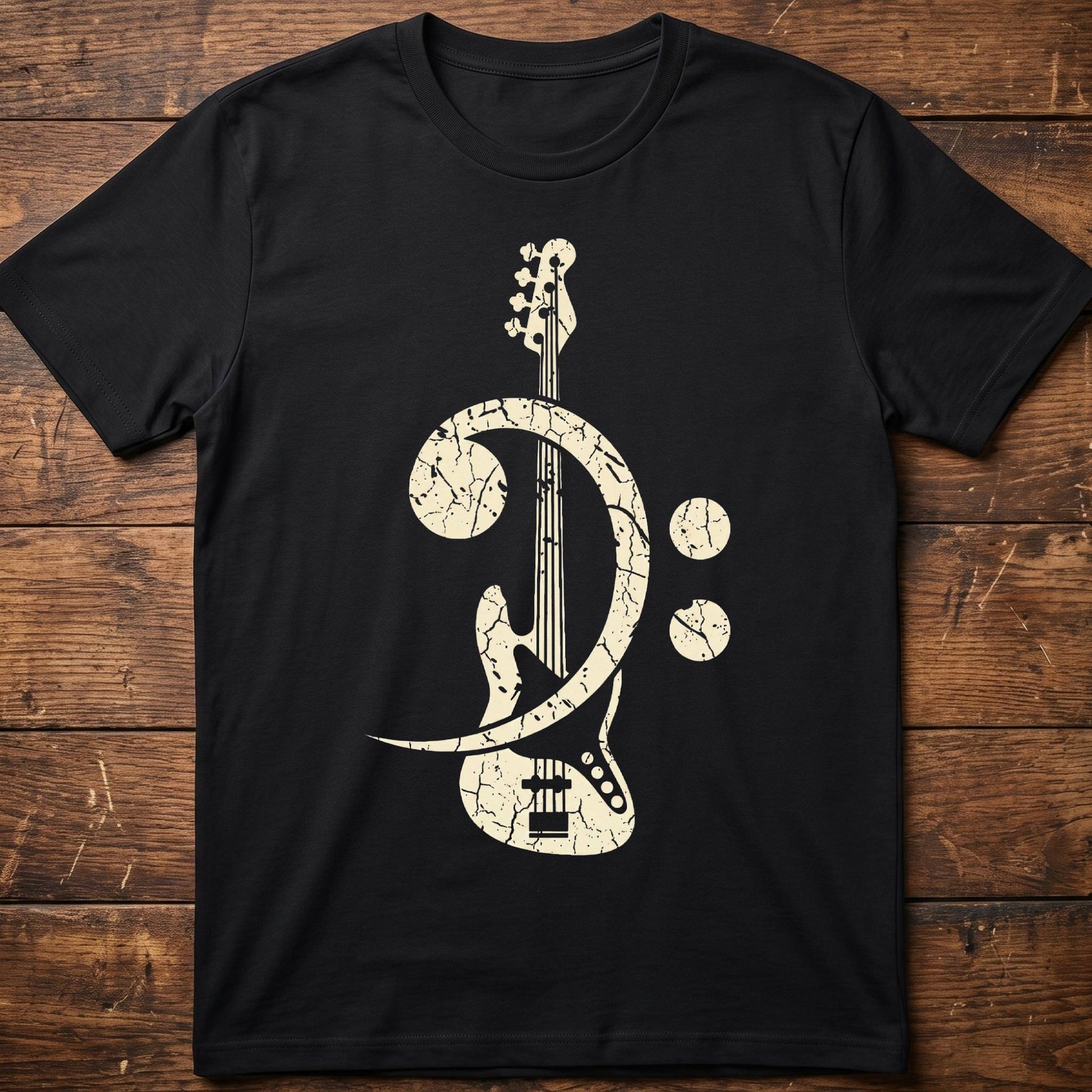 Vintage Bass Clef Guitar Tee - The Music Frontiers
