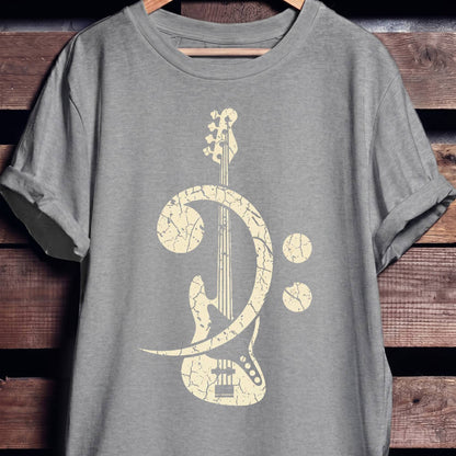 Vintage Bass Clef Guitar Tee - The Music Frontiers