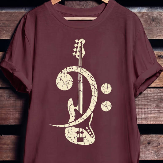 Vintage Bass Clef Guitar Tee - The Music Frontiers