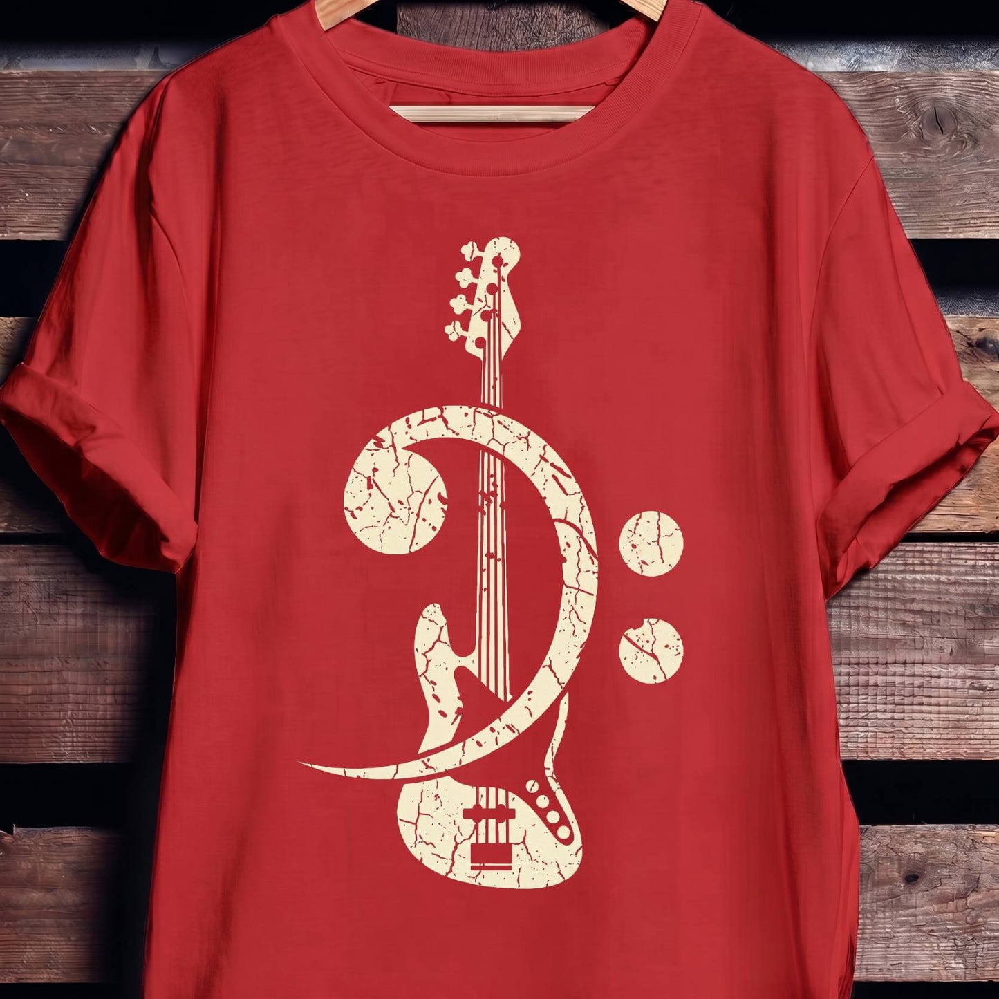 Vintage Bass Clef Guitar Tee - The Music Frontiers