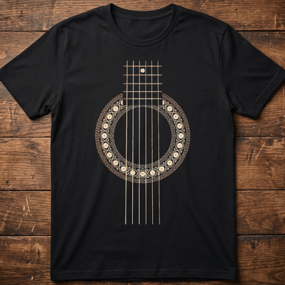 Vintage Ornate Acoustic Guitar Soundhole T-Shirt - The Music Frontiers