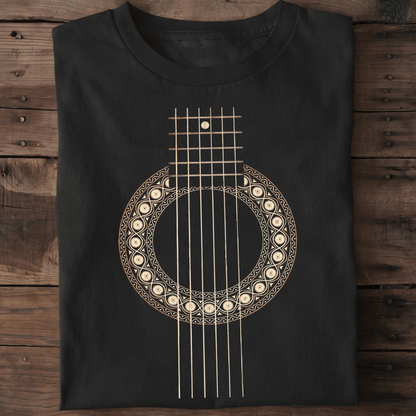 Vintage Ornate Acoustic Guitar Soundhole T-Shirt - The Music Frontiers