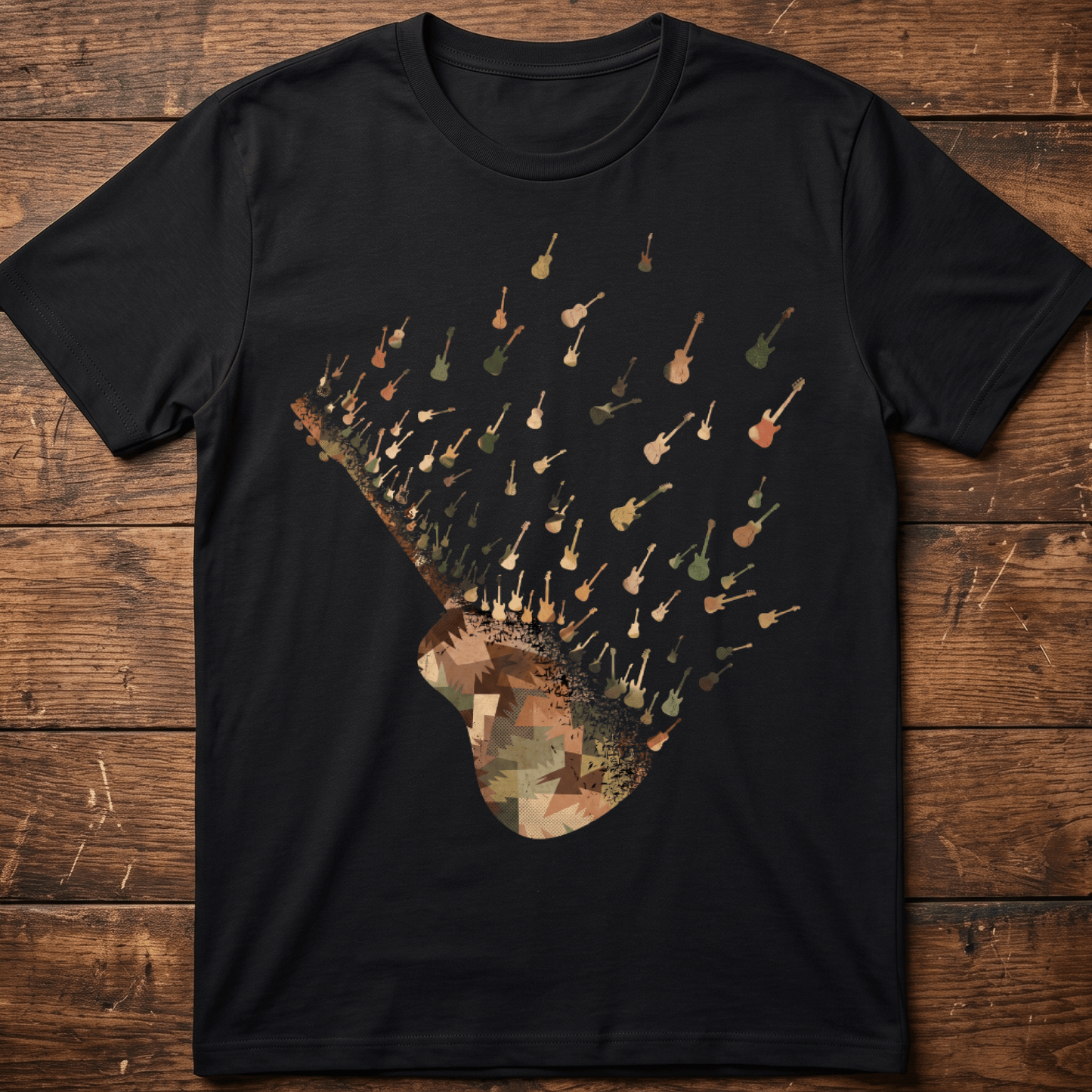 Vintage Abstract Guitarist T-shirt - Retro Rockstar Music Gift Tee - The Music Frontiers