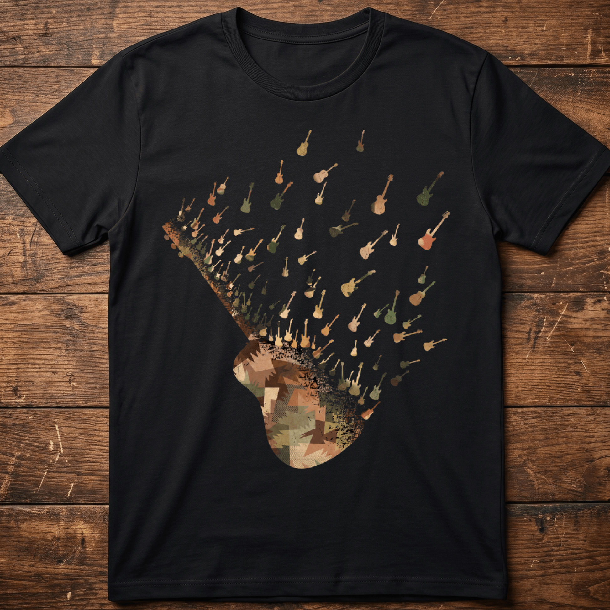 Vintage Abstract Guitarist T-shirt - Retro Rockstar Music Gift Tee - The Music Frontiers