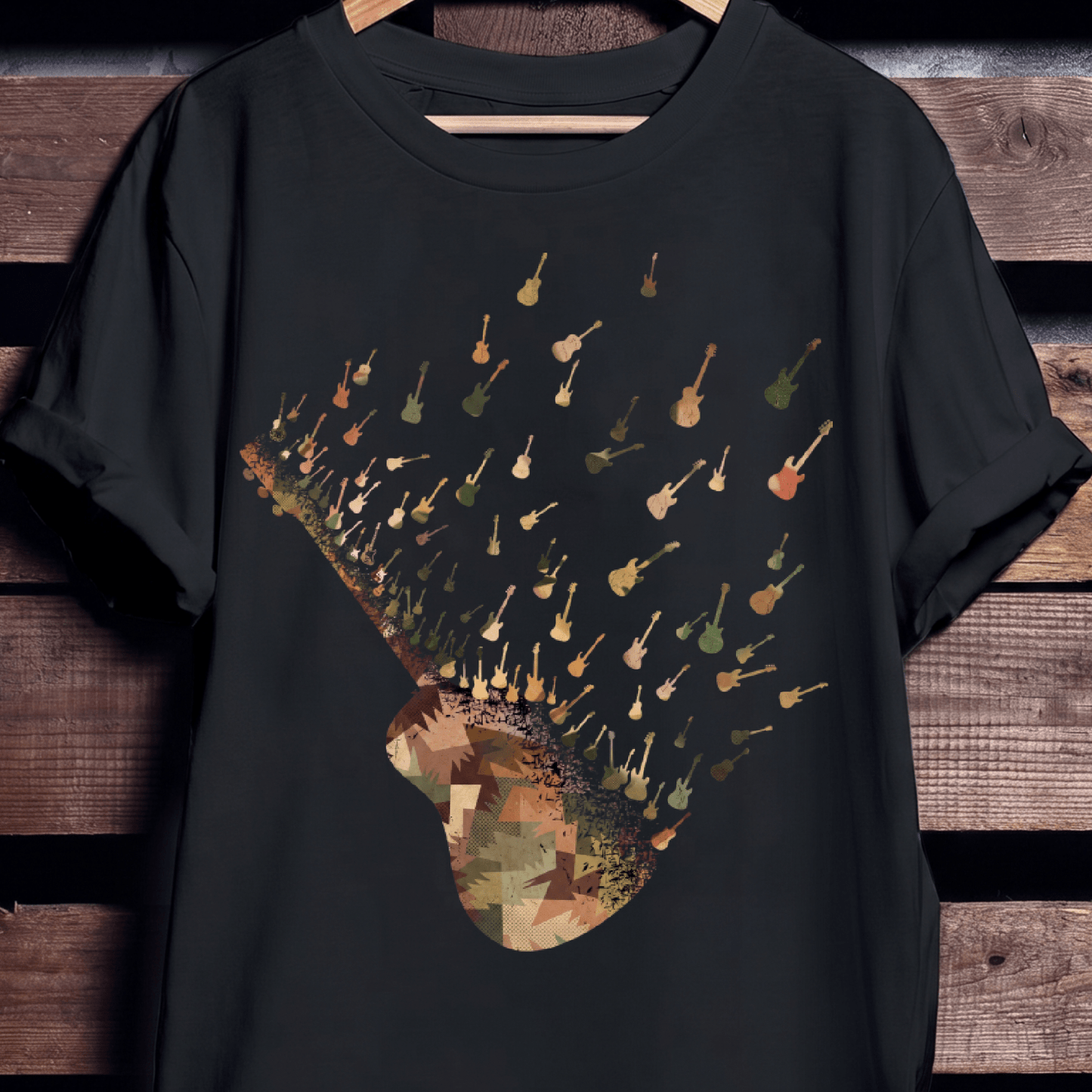Vintage Abstract Guitarist T-shirt - Retro Rockstar Music Gift Tee - The Music Frontiers