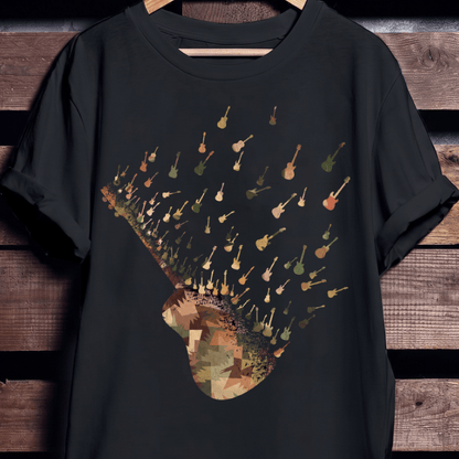 Vintage Abstract Guitarist T-shirt - Retro Rockstar Music Gift Tee - The Music Frontiers