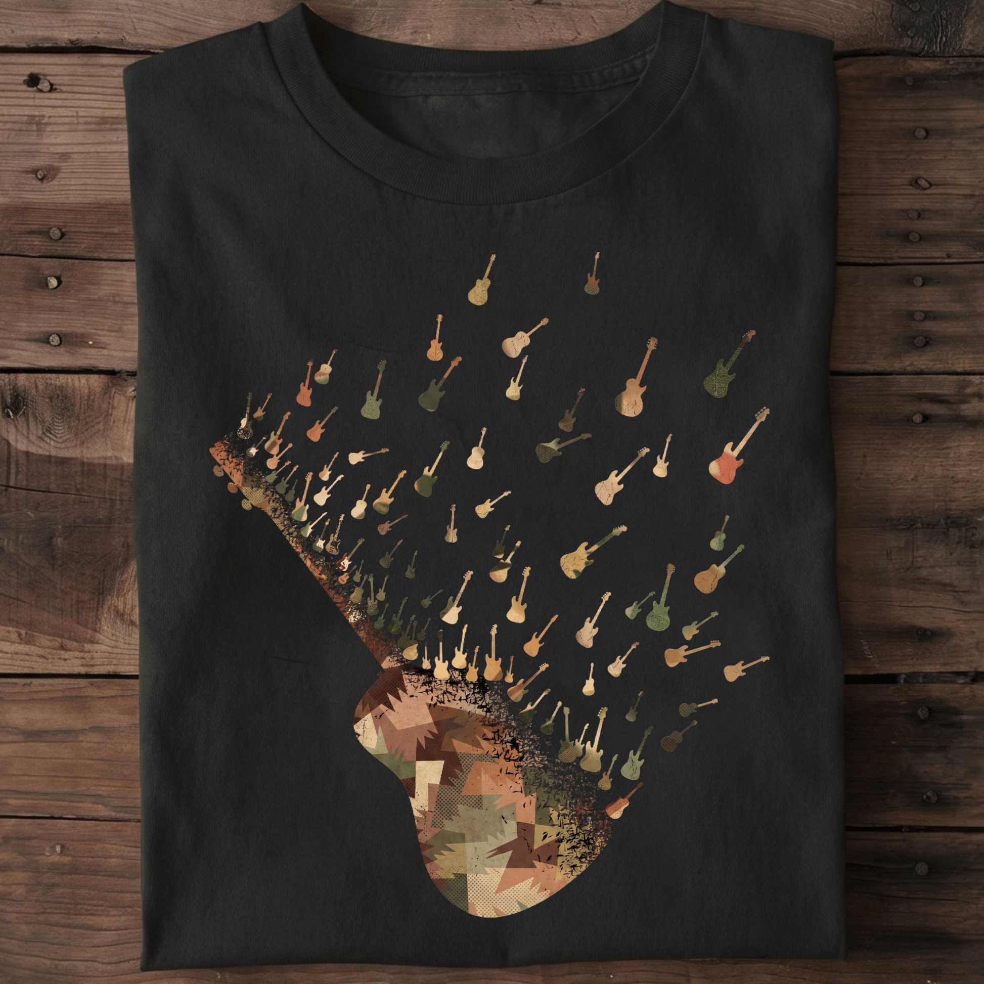 Vintage Abstract Guitarist T-shirt - Retro Rockstar Music Gift Tee - The Music Frontiers