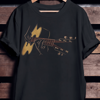 Vintage Acoustic Guitar Player Hands T-Shirt - The Music Frontiers