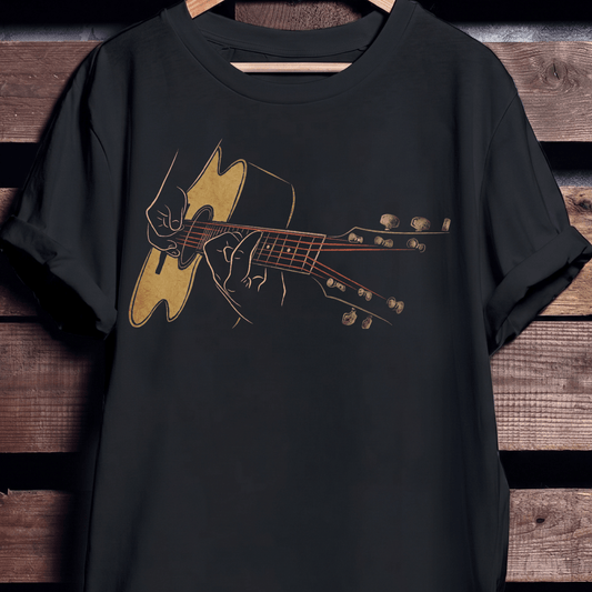 Vintage Acoustic Guitar Player Hands T-Shirt - The Music Frontiers