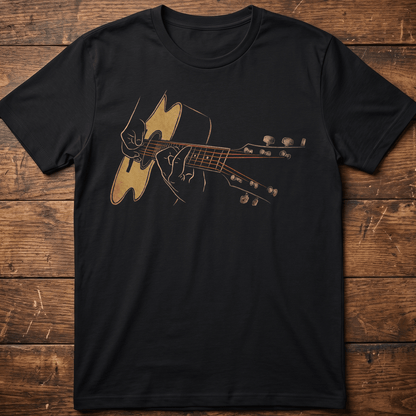 Vintage Acoustic Guitar Player Hands T-Shirt - The Music Frontiers
