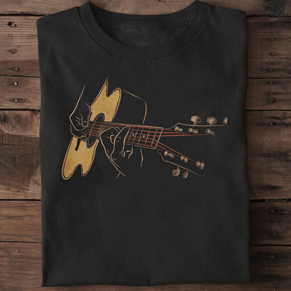 Vintage Acoustic Guitar Player Hands T-Shirt - The Music Frontiers