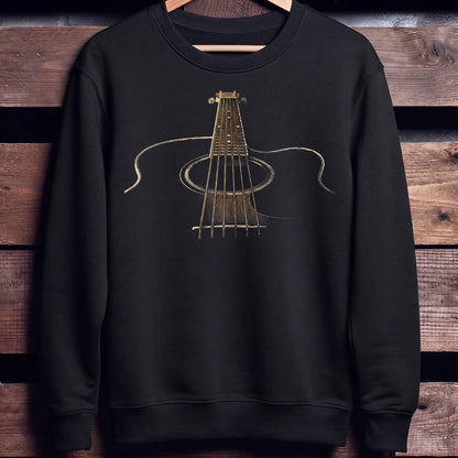 Vintage Artistic Acoustic Guitar Perspective T-Shirt - Unisex Standard Crew Neck Sweatshirt