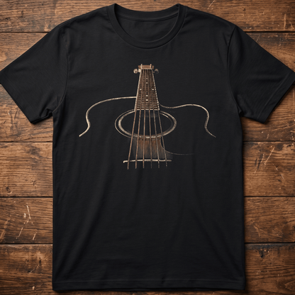 Vintage Artistic Acoustic Guitar Perspective T-Shirt - The Music Frontiers