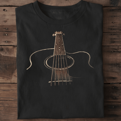 Vintage Artistic Acoustic Guitar Perspective T-Shirt - The Music Frontiers