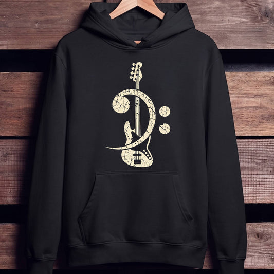 Vintage Bass Clef Guitar Tee - Unisex Standard Hoodie