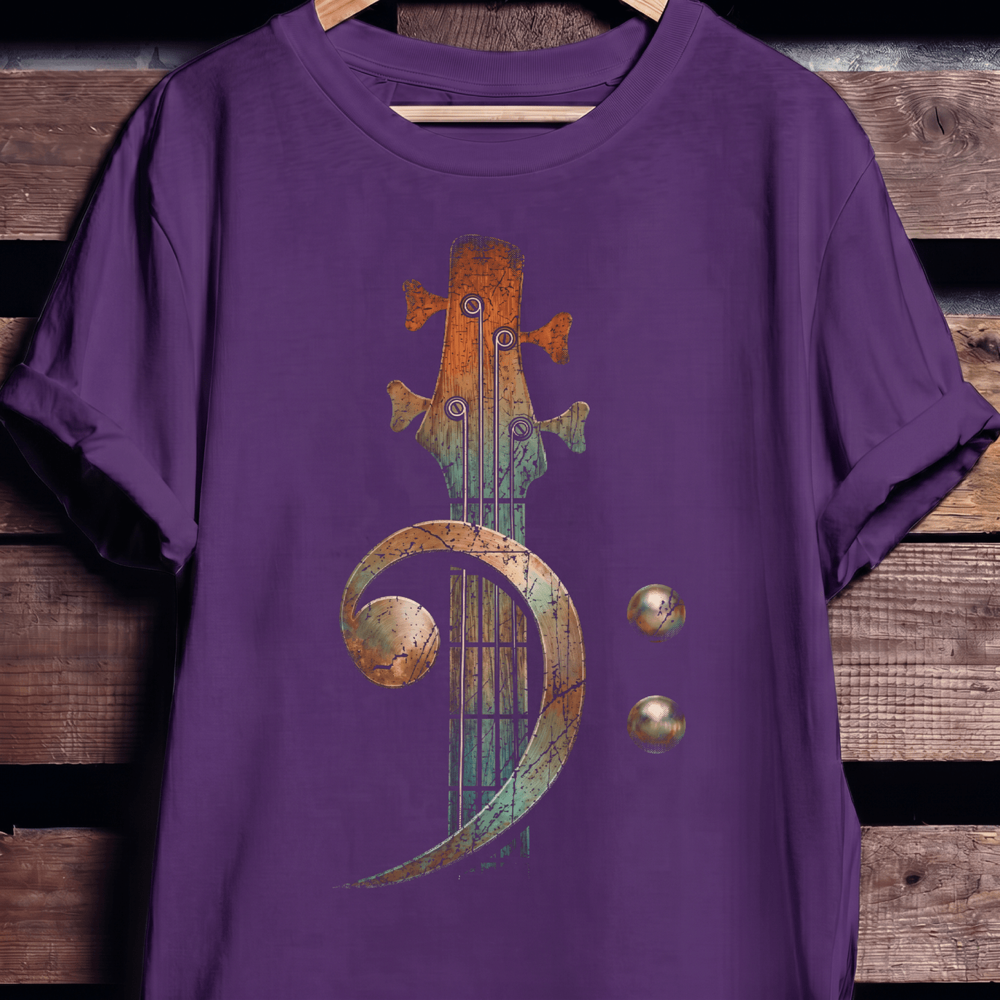 Vintage Bass Clef Headstock Tee - The Music Frontiers