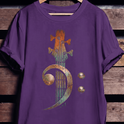 Vintage Bass Clef Headstock Tee - The Music Frontiers