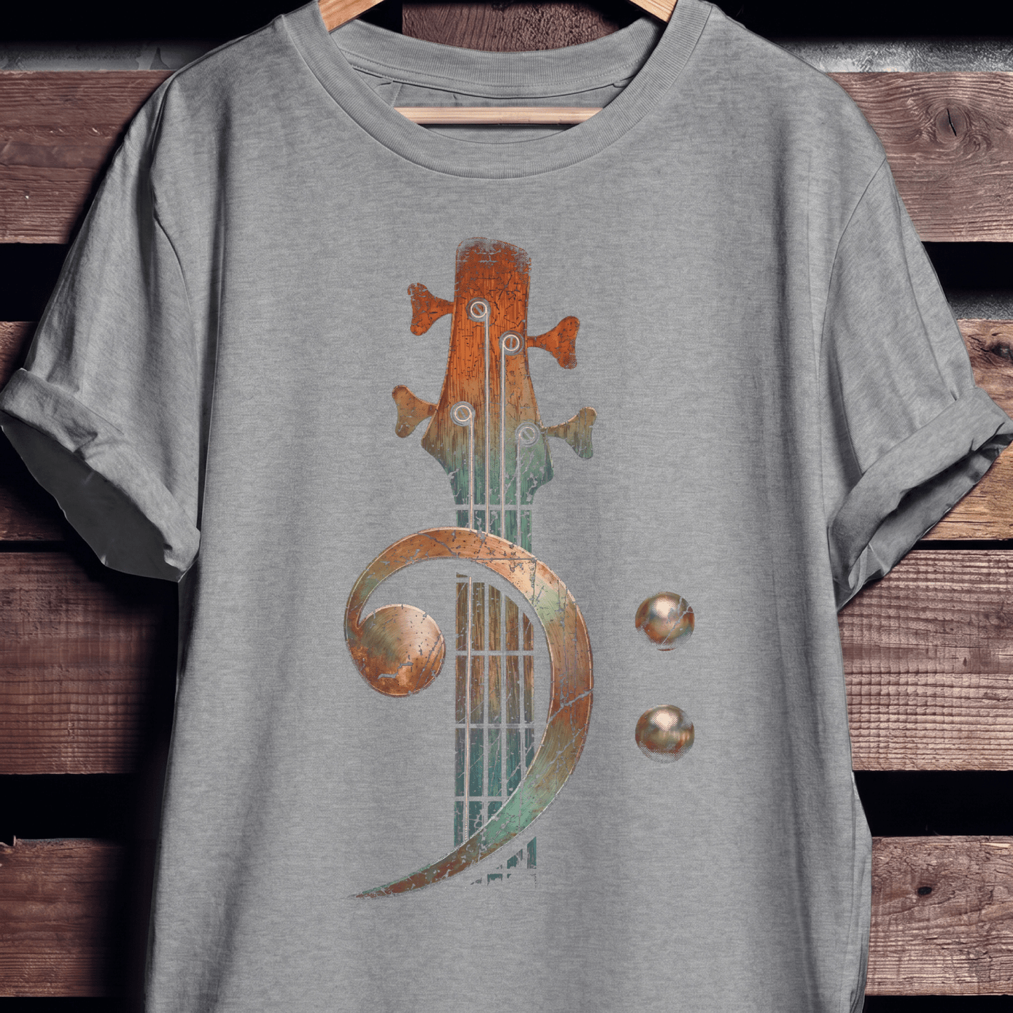 Vintage Bass Clef Headstock Tee - The Music Frontiers