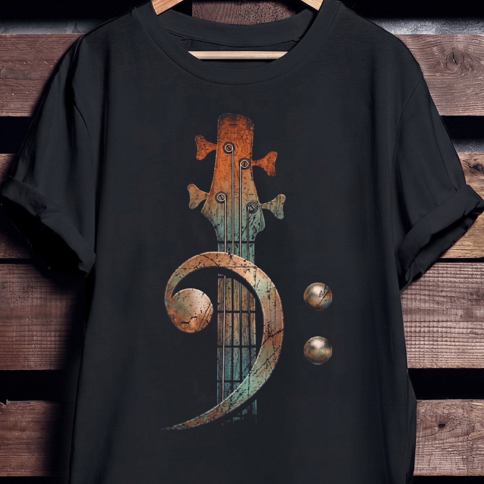 Vintage Bass Clef Headstock Tee - The Music Frontiers