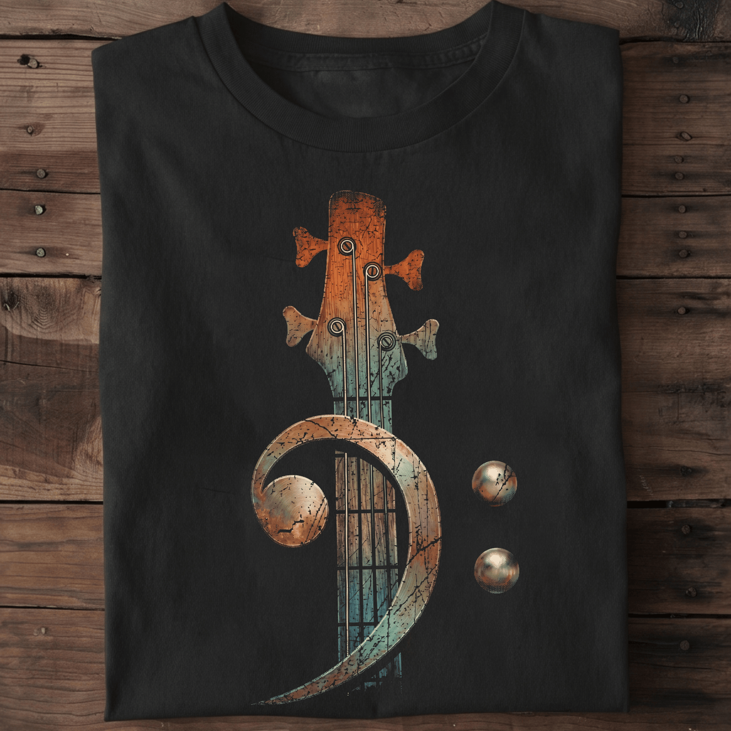 Vintage Bass Clef Headstock Tee - The Music Frontiers