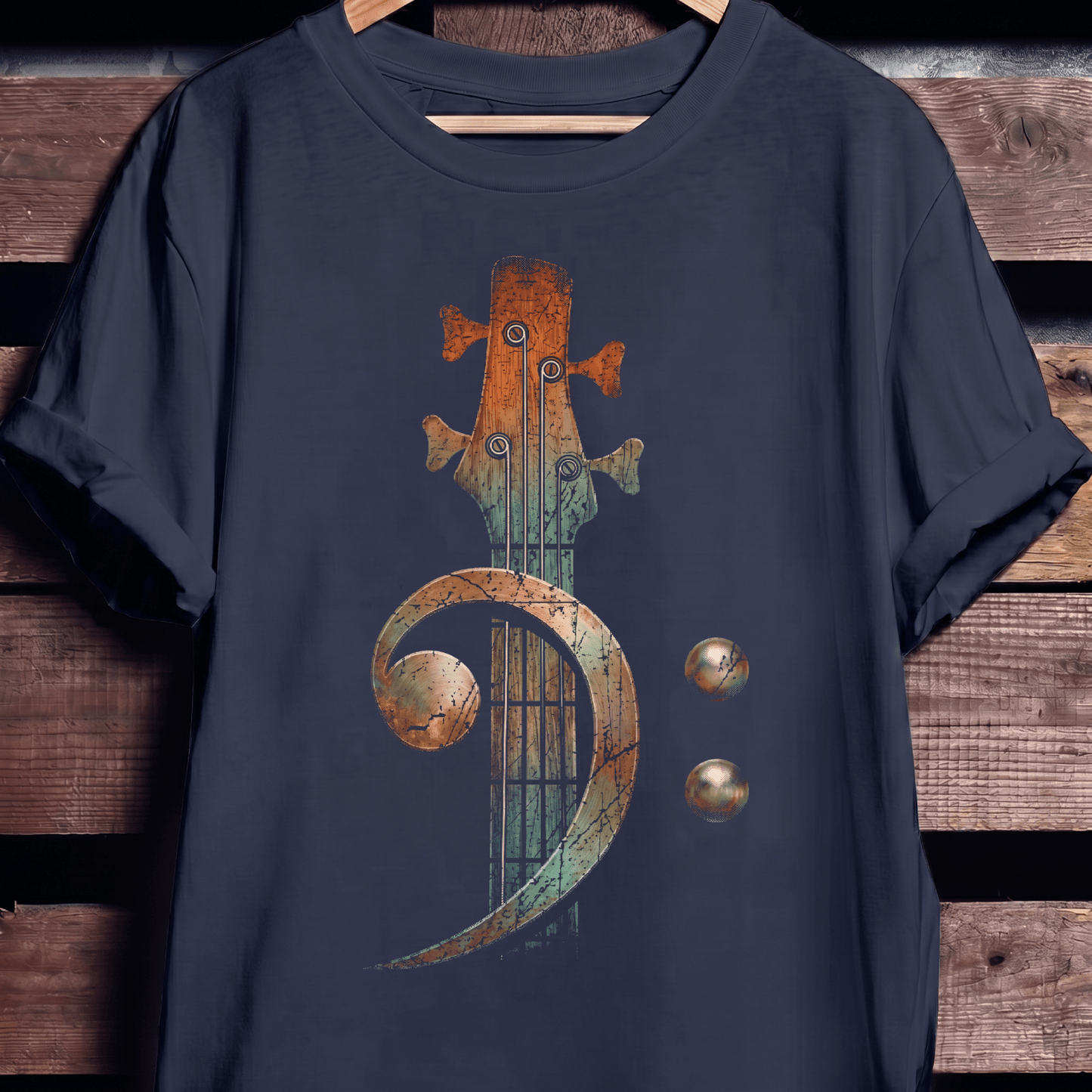 Vintage Bass Clef Headstock Tee - The Music Frontiers
