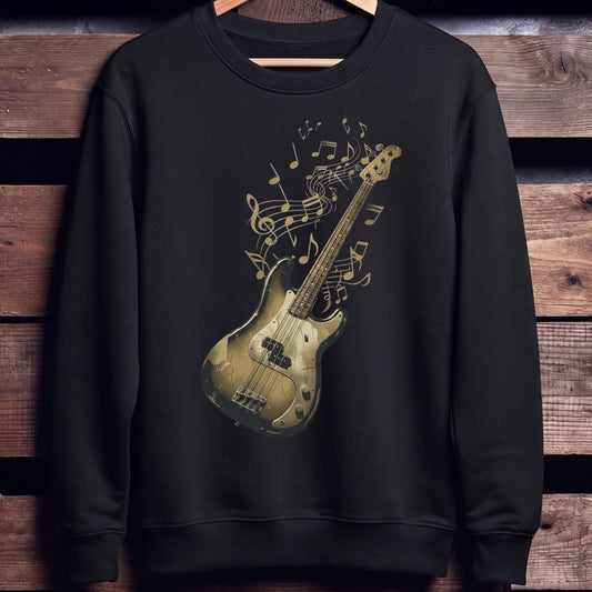 Vintage Bass Guitar Music Notes