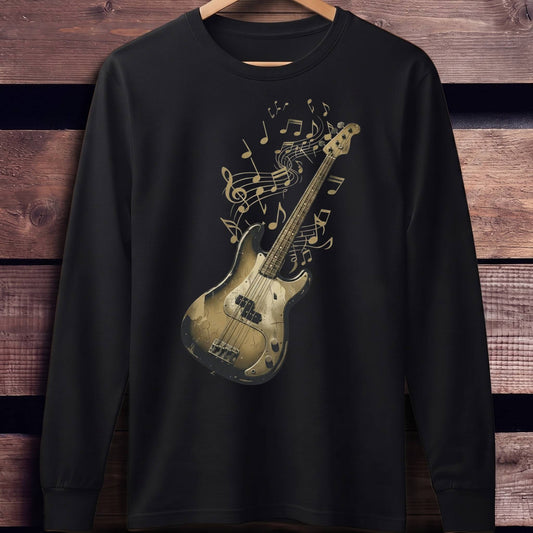 Vintage Bass Guitar Music Notes