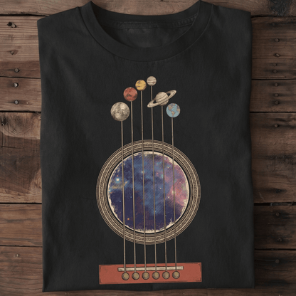 Vintage Celestial Solar System Guitar Universe T-Shirt - The Music Frontiers