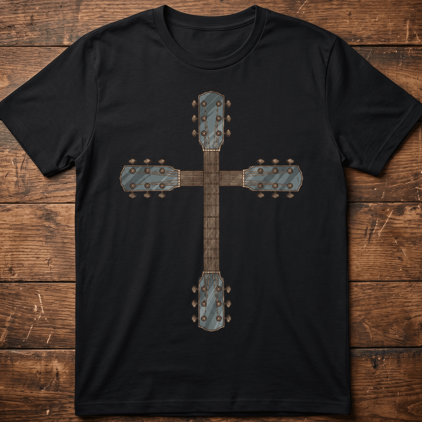 Vintage Christian Guitar Cross Musician T-Shirt - The Music Frontiers