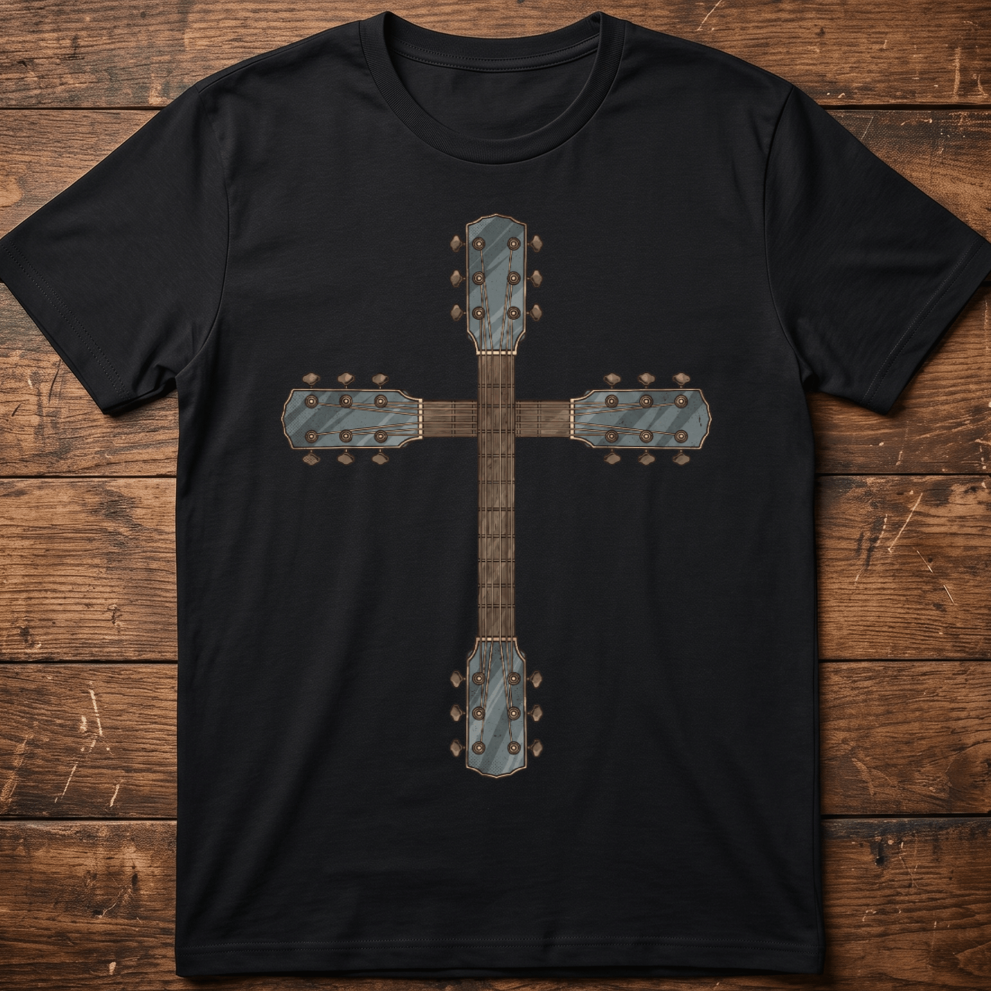 Vintage Christian Guitar Cross Musician T-Shirt - The Music Frontiers