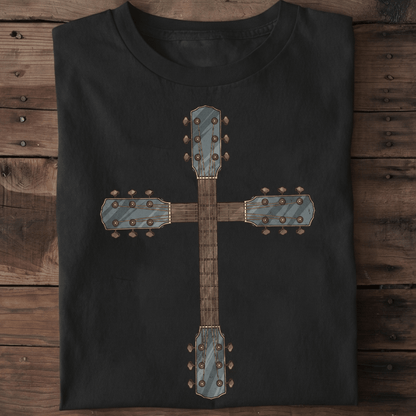 Vintage Christian Guitar Cross Musician T-Shirt - The Music Frontiers