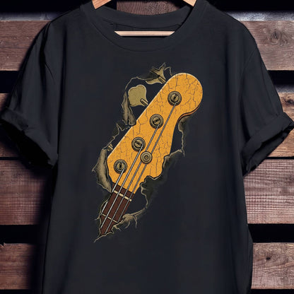 Vintage Cracked Bass Guitar Headstock Tee