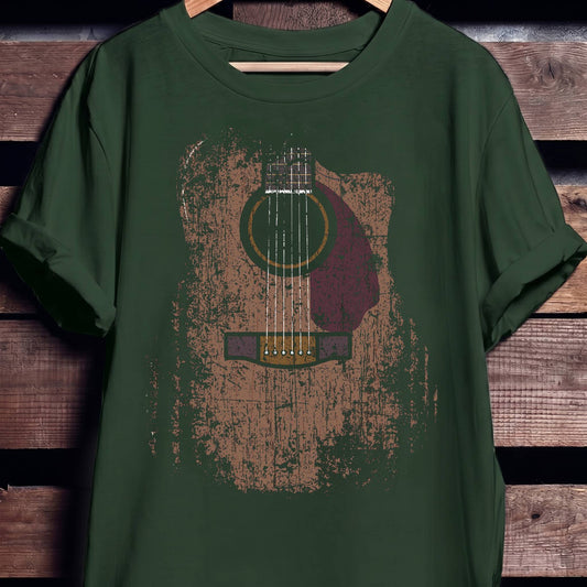 Vintage Distressed Acoustic Guitar Grunge T-Shirt - The Music Frontiers