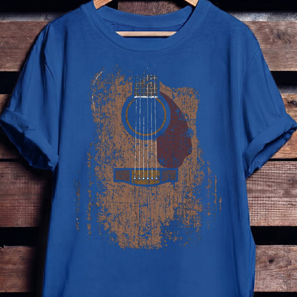 Vintage Distressed Acoustic Guitar Grunge T-Shirt - The Music Frontiers