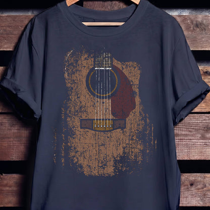 Vintage Distressed Acoustic Guitar Grunge T-Shirt - The Music Frontiers