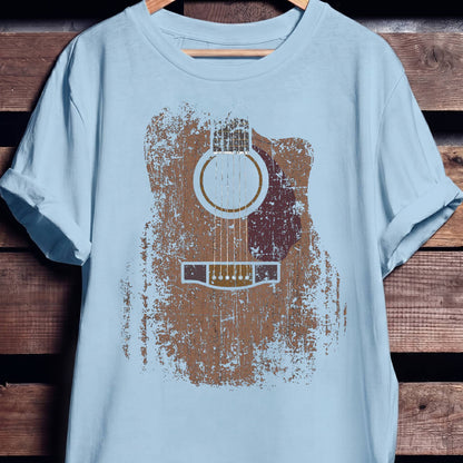 Vintage Distressed Acoustic Guitar Grunge T-Shirt - The Music Frontiers