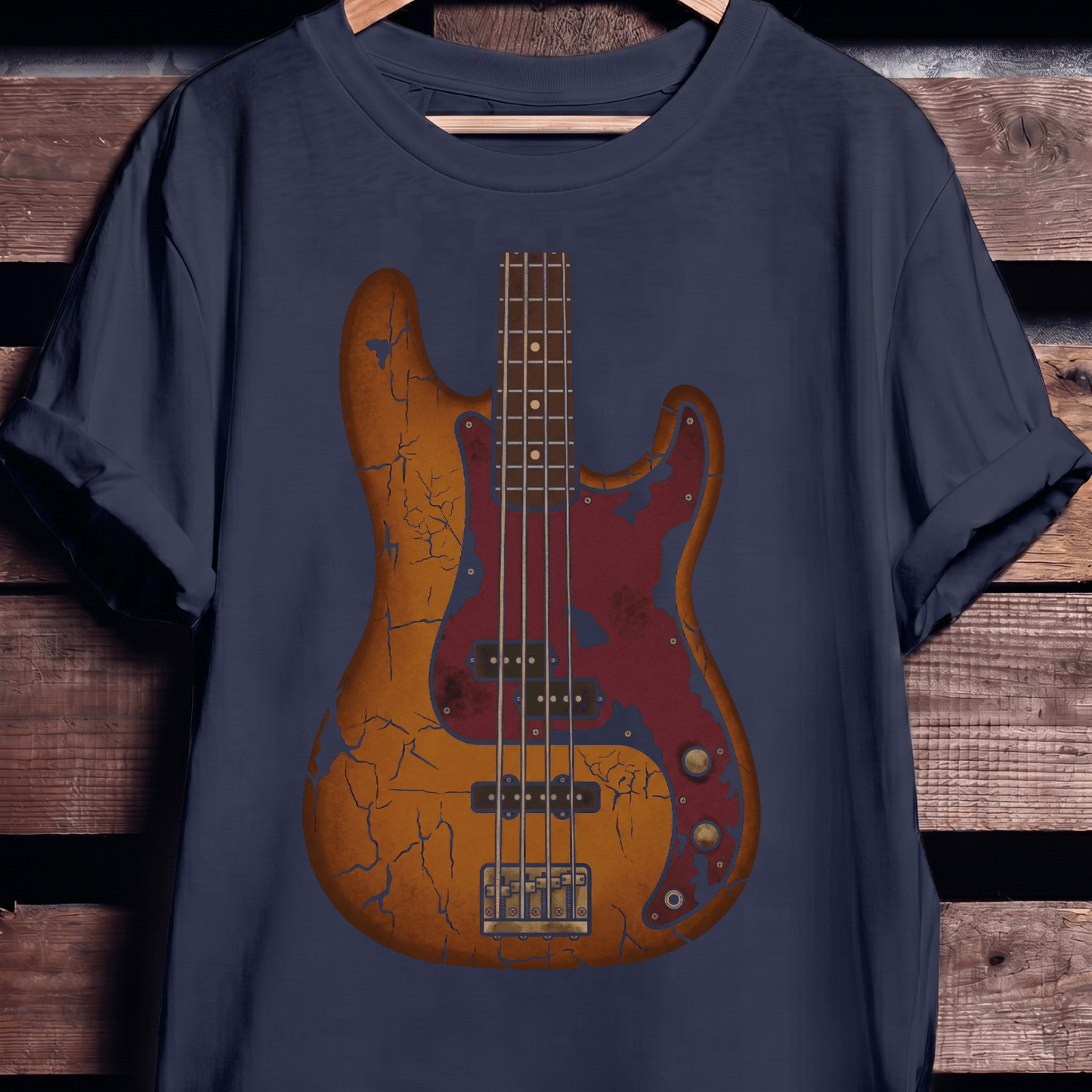 Vintage Distressed Relic Bass Guitar T-Shirt - The Music Frontiers