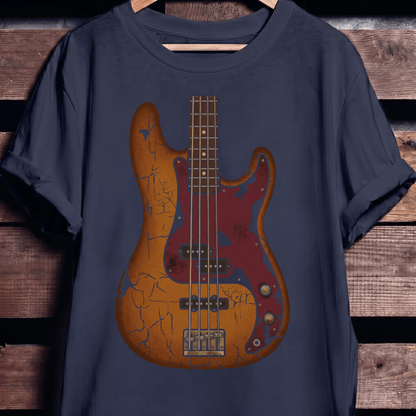 Vintage Distressed Relic Bass Guitar T-Shirt - The Music Frontiers