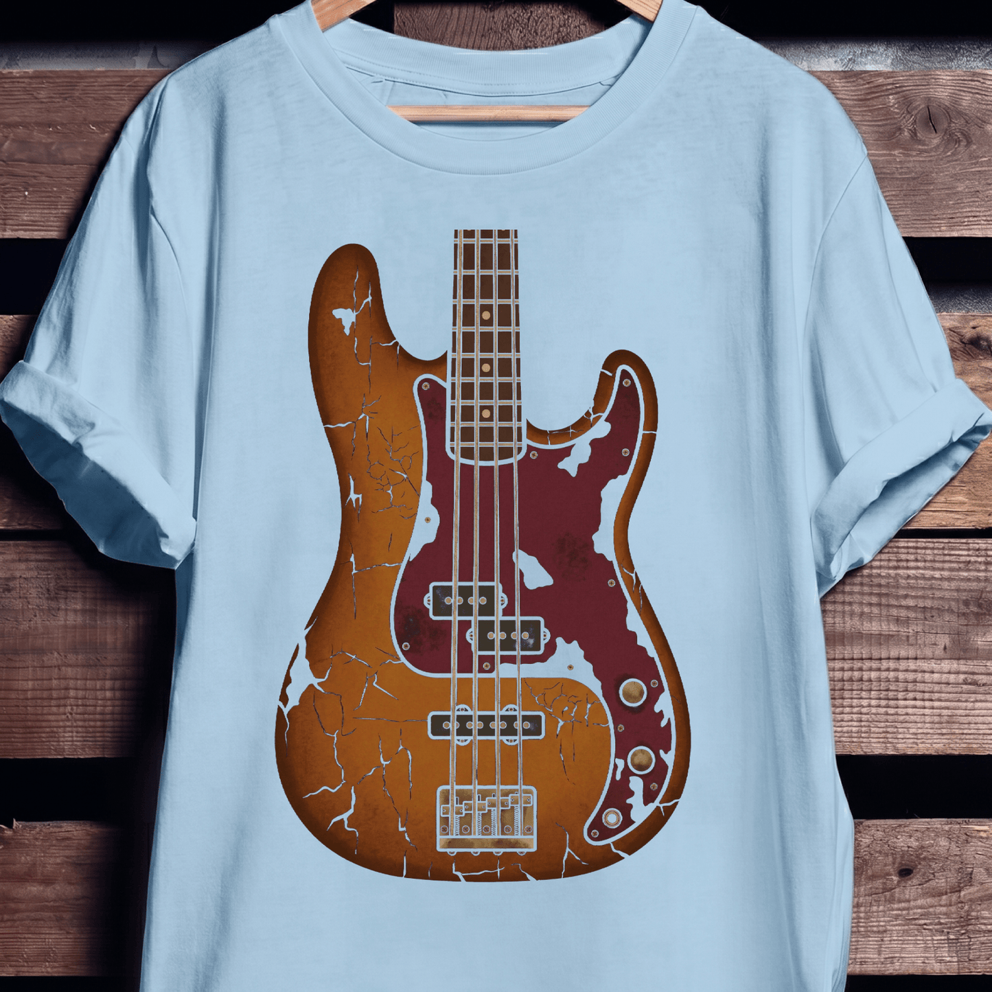 Vintage Distressed Relic Bass Guitar T-Shirt - The Music Frontiers