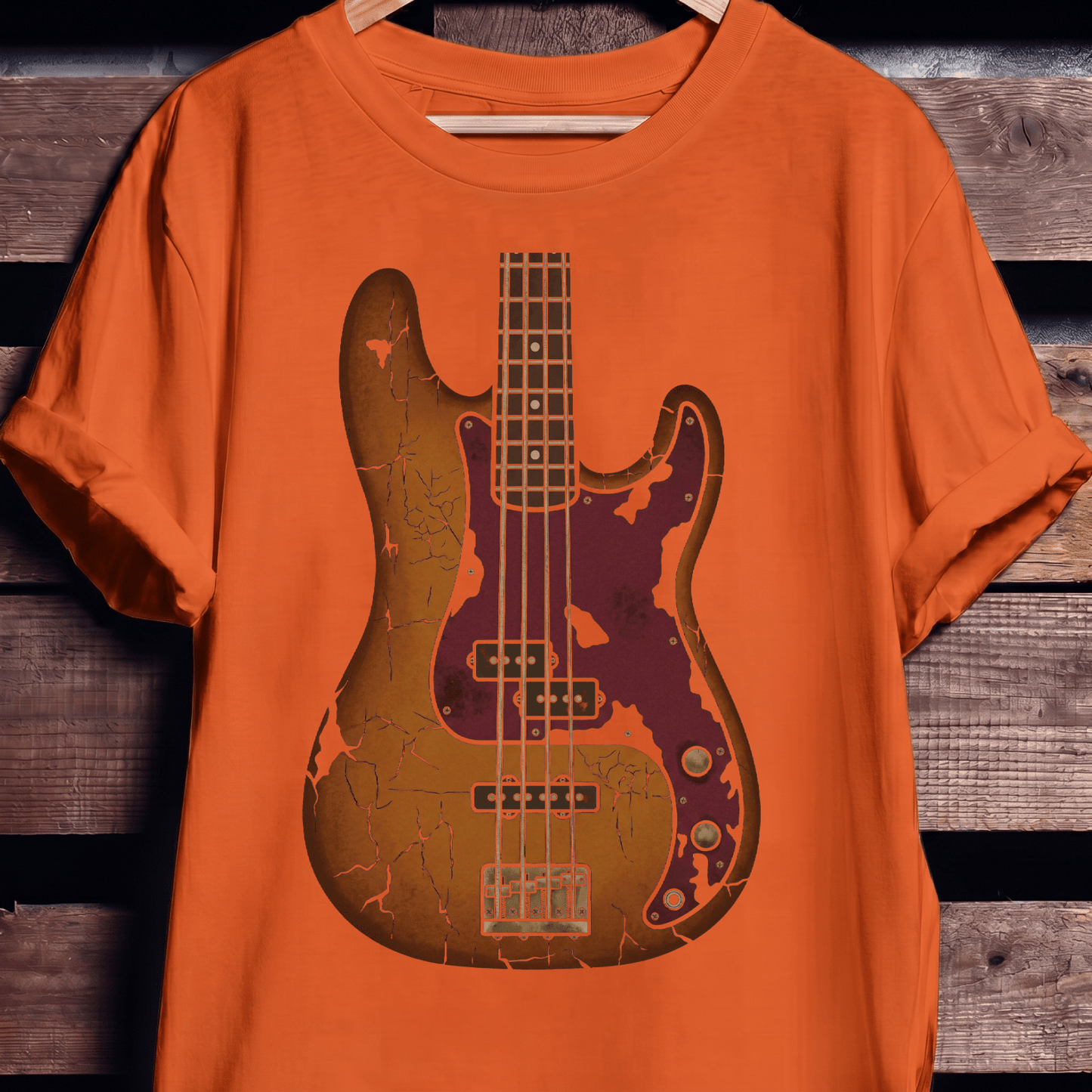 Vintage Distressed Relic Bass Guitar T-Shirt - The Music Frontiers