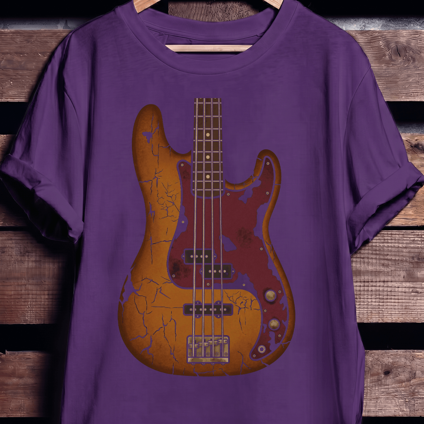 Vintage Distressed Relic Bass Guitar T-Shirt - The Music Frontiers