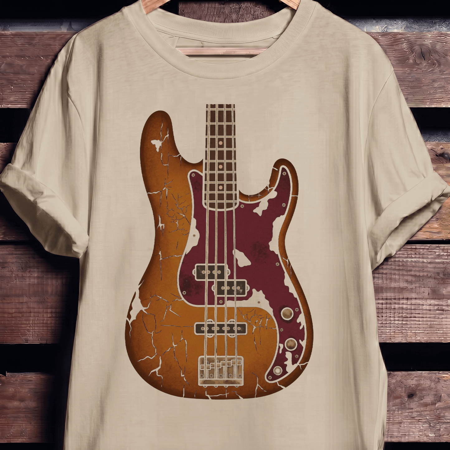Vintage Distressed Relic Bass Guitar T-Shirt - The Music Frontiers