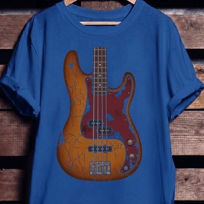 Vintage Distressed Relic Bass Guitar T-Shirt - The Music Frontiers