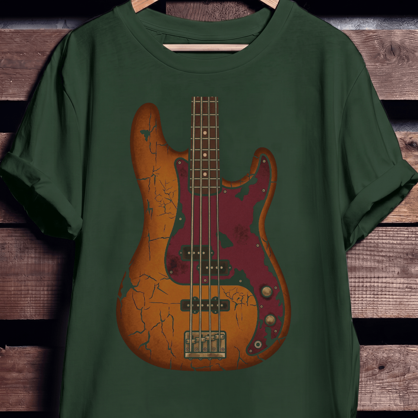 Vintage Distressed Relic Bass Guitar T-Shirt - The Music Frontiers
