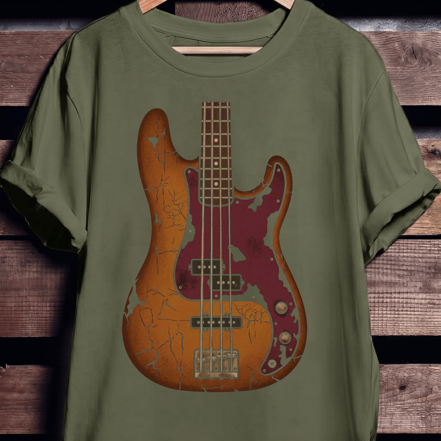 Vintage Distressed Relic Bass Guitar T-Shirt - The Music Frontiers