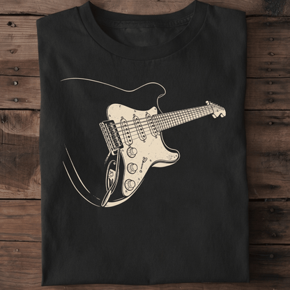 Vintage Electric Guitar Sketch T-Shirt - The Music Frontiers