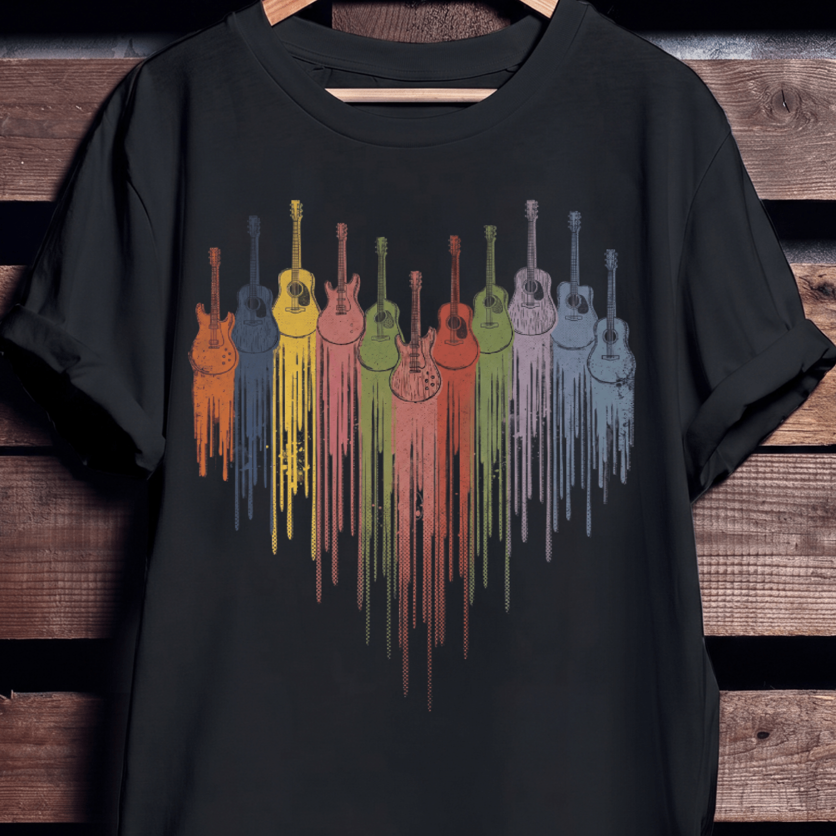 Melting Colorful Guitars Graphic T-shirt - The Music Frontiers