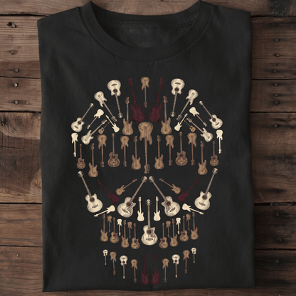 Vintage Guitar Skull Mosaic Rock N Roll T-Shirt - The Music Frontiers
