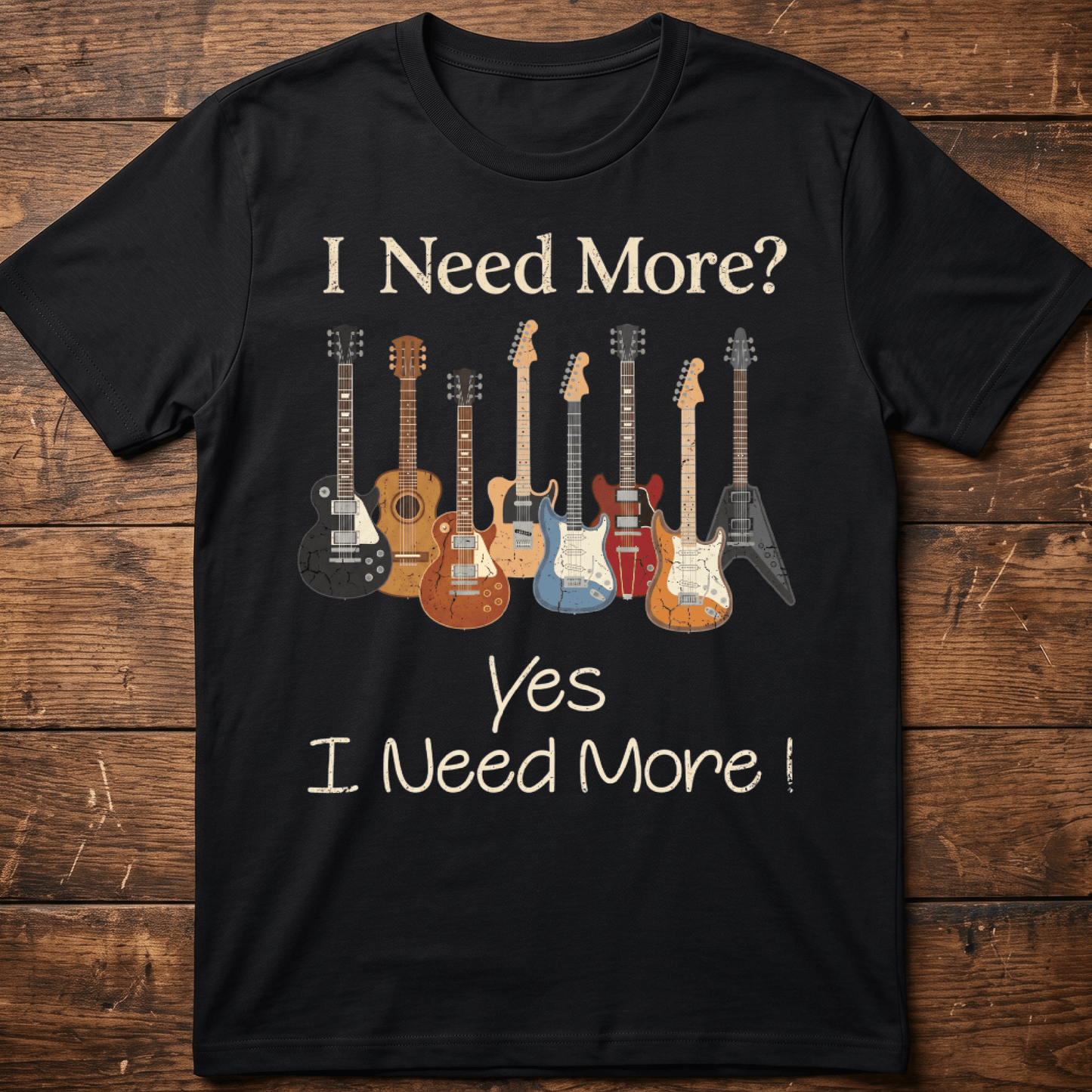 Vintage Guitarist Collector I Need More Tee - The Music Frontiers